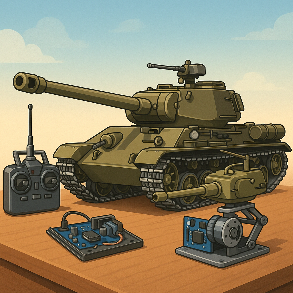 RC Tank Project Ideas: Metal Tracks, Turret Stabilisation, IR Battle and Realistic Sounds.